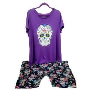 Bobbie Brooks Sugar Skull Tee‎ and Leggings Size 2X NWOT